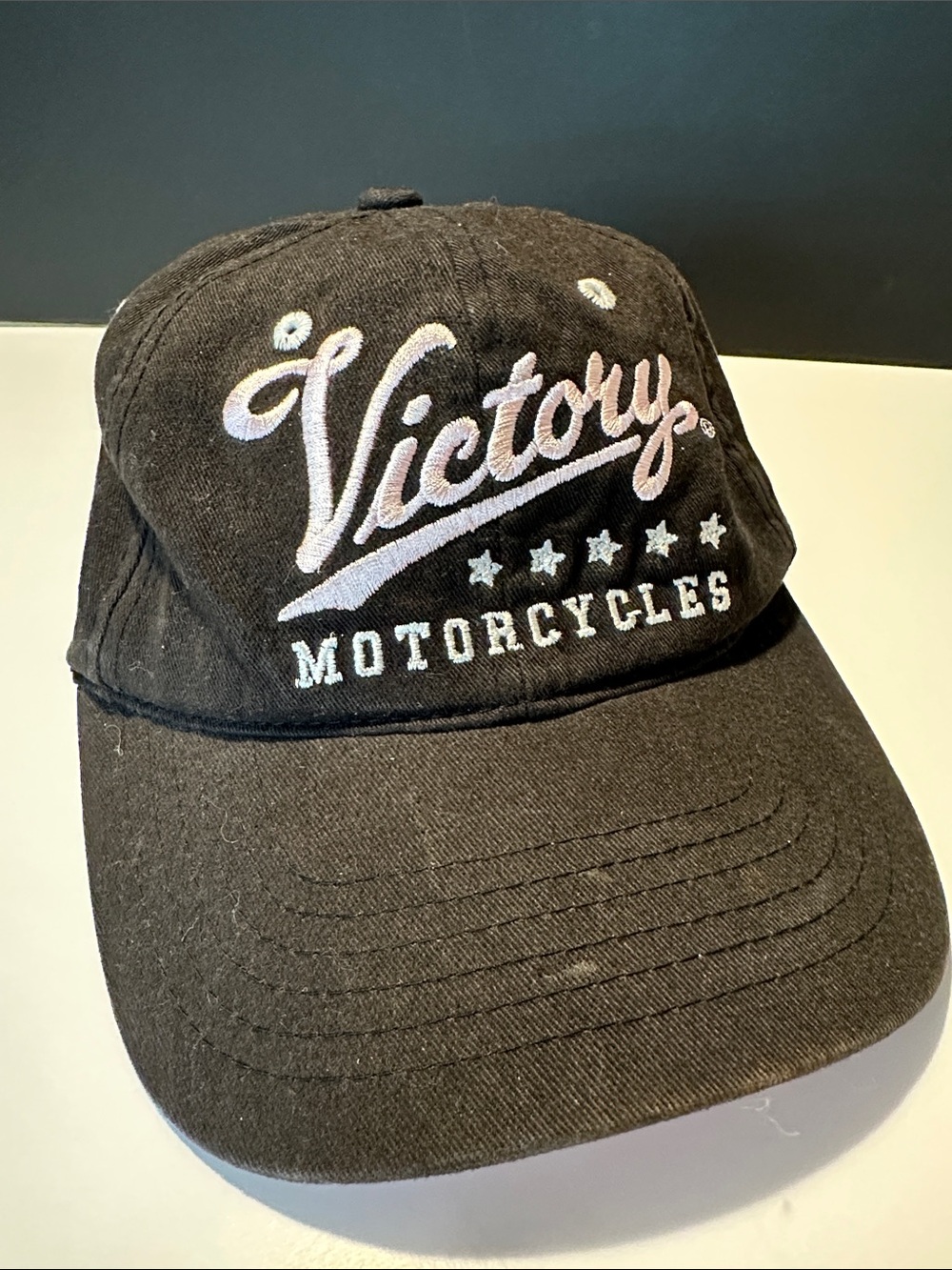 Victory Motorcycles Black Embroidered Baseball Cap